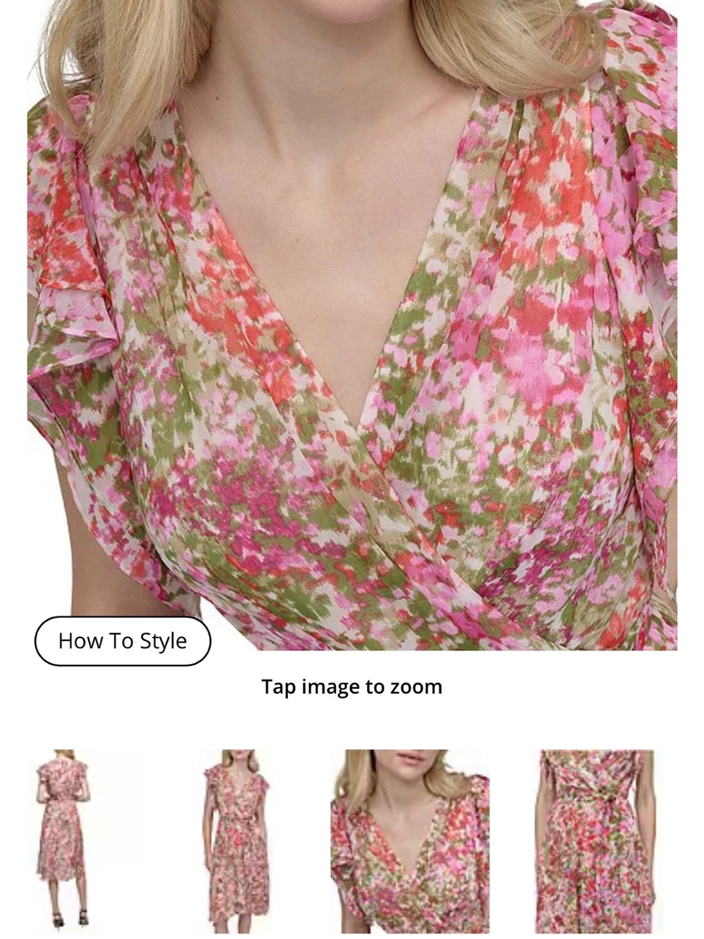DKNY floral faux wrap dress - Picture 5 of 8